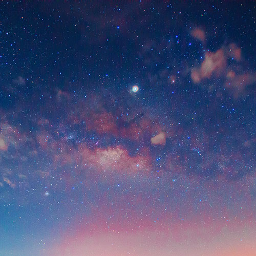 Panorama blue night sky milky way and star on dark background.