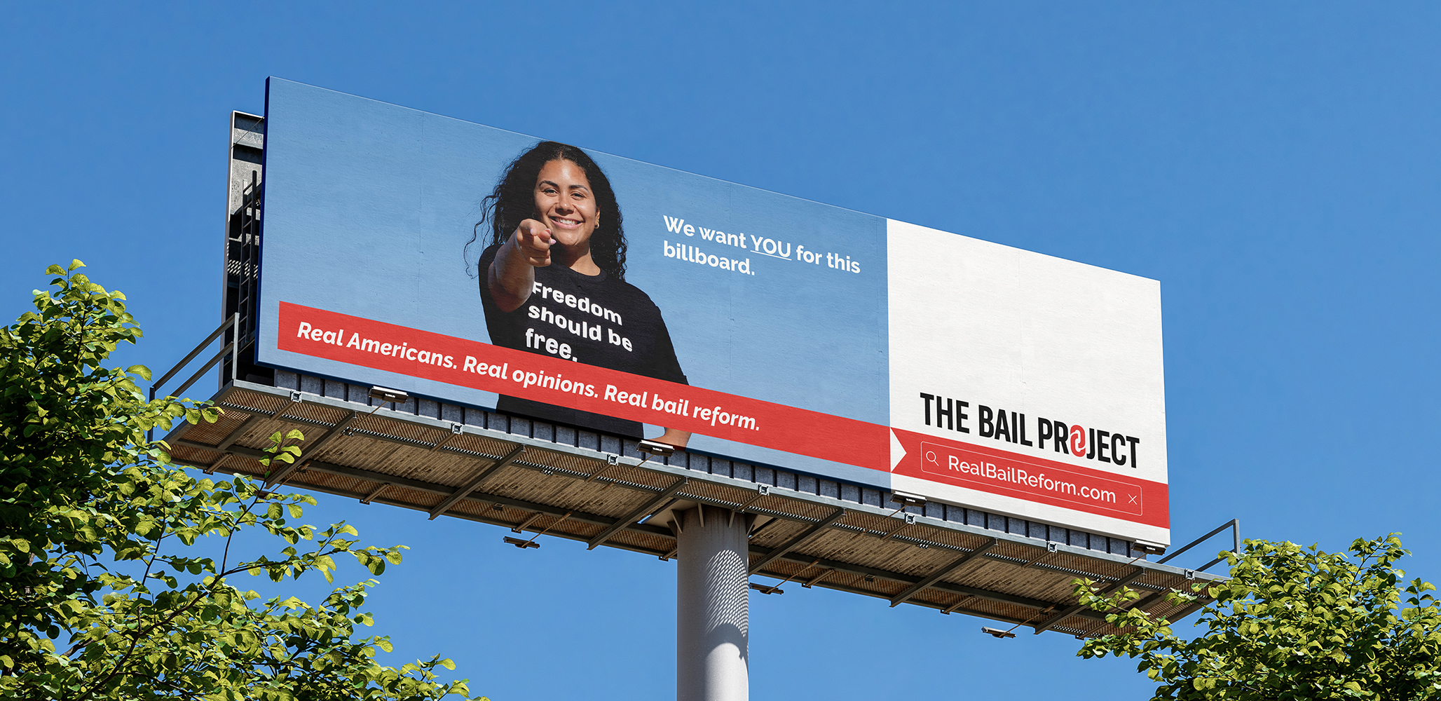 Mock-up of Real Bail Reform Billboard